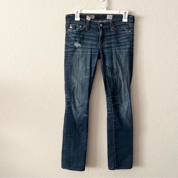 AG Adriano Goldschmied The Ballad Slim Boot Dark Wash Denim Blue Jeans Size 25R - Picture 1 of 6